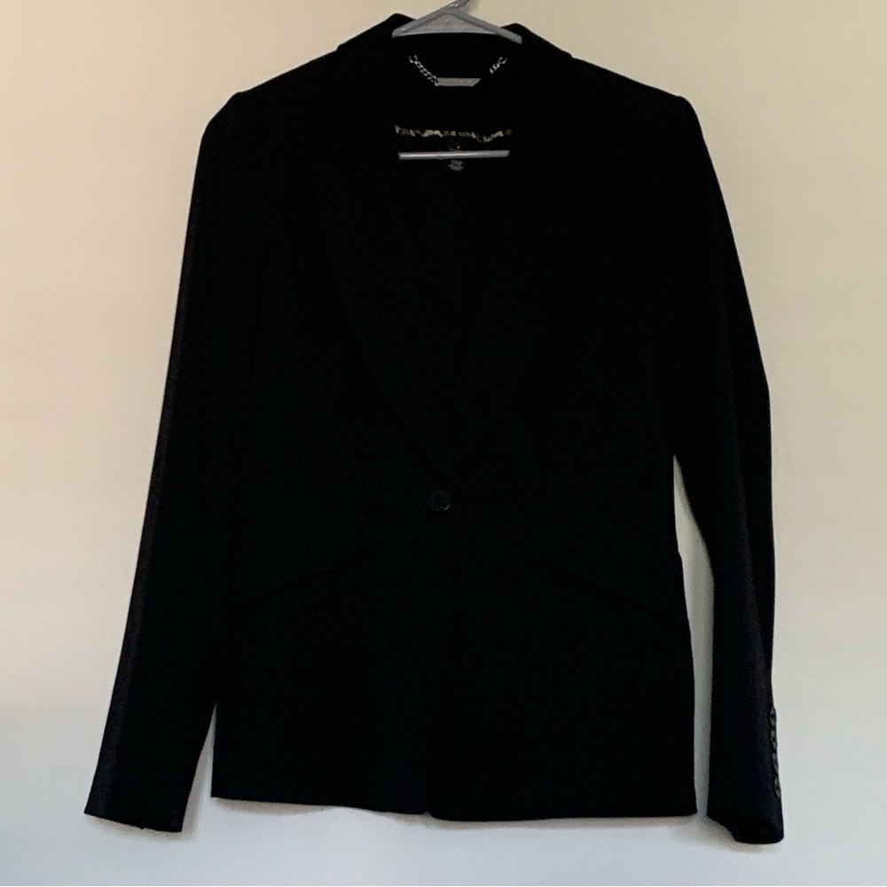 Women’s 4 WHITE HOUSE BLACK MARKET Black Single Button Blazer Jacket
